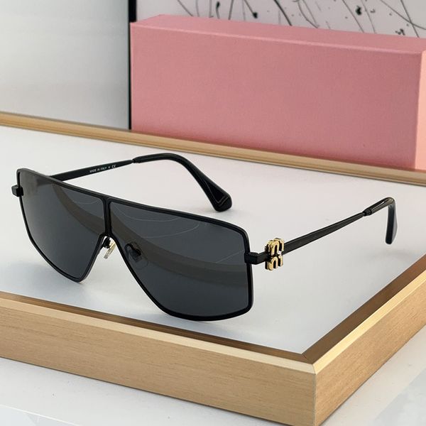 Tasarımcı Güneş Gözlüğü Kadın Mui Siyah Altın Gözlükler Euro Amerikan Trendi Geometrik şekilli düz lensler metal iyi kaliteli büyük çerçeve gözlükleri UV400