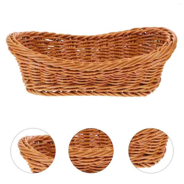 Set di stoviglie Cesto intrecciato che serve decorazioni per la casa Pane da dessert Portaoggetti Contenitore per frutta in plastica per uso domestico Tortillera