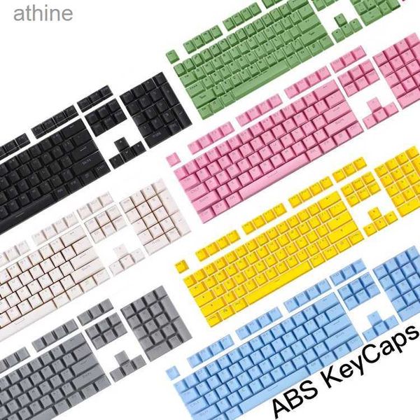 Tastaturen Tastaturen 7 Farben 104 Tasten ABS-Tastenkappen-Box-Sets OEM-Profil für DIY mechanische Tastaturen | ANSI US-Layout | Macaron | Hellblau Lila YQ240123