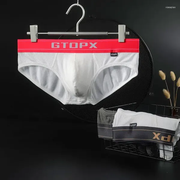 Cuecas chegada homens brancos cintura baixa única camada verão u pênis convexo fino threaded modal sexy briefs