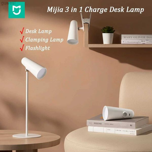 Schreibtischlampen Xiaomi LED-Schreibtischlampe, multifunktional, wiederaufladbar, Typ C, Leselampe, 3-in-1, Arbeitszimmer, Büro, tragbares Nachttisch-Nachtlicht YQ240123