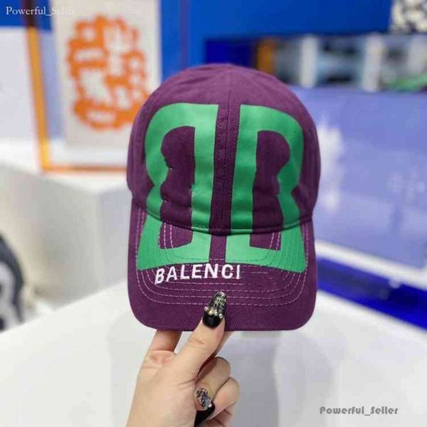 Balencaigas Hat Paris Big Double B Graffiti Letter Baseball Cap Tide Card Yapifeng Street Shooting Show Han Fan Herren und Damen Sun für White Fox Hat 5298