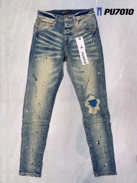Designer maschile viola jeans motociclista slim fit motocicletteni motociclisti risciacquo ricamo in jeansing fare i vecchi hip hop womens street fashion mans pantaloni neri di marca viola dimensione 28-40