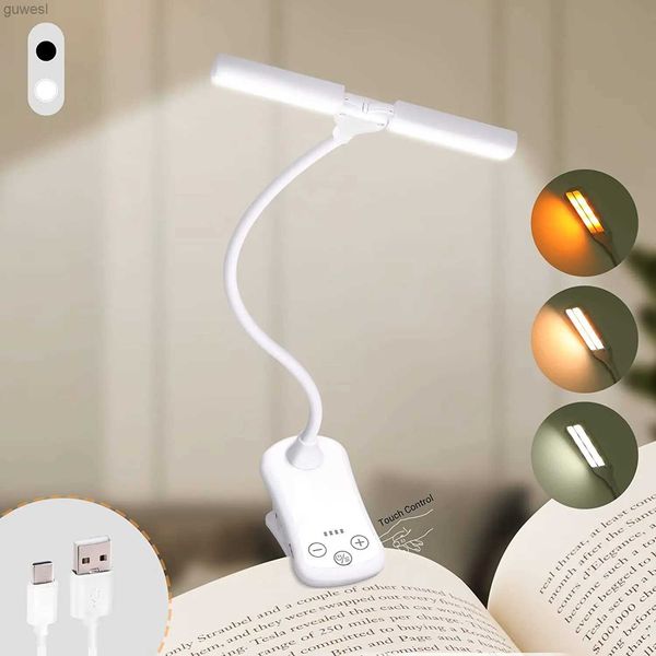 Schreibtischlampen, Schreibtischlampe, LED-USB-aufladbare Clip-Nachttischlampe, tragbare kleine Lampe, Arbeitszimmer, Büro, Leselampe, YQ240123