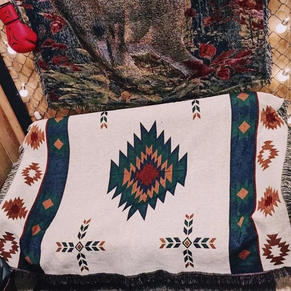 Battaniyeler aggcual geometrik bohemya kanepe için battaniye atma aşiret etnik kapak yatakta yatak örtüsü lüks havlu goblen halı