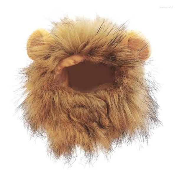 Trajes de gato leão juba bonito peruca chapéu engraçado animais de estimação roupas boné fantasia festa cão traje para halloween decoração de natal