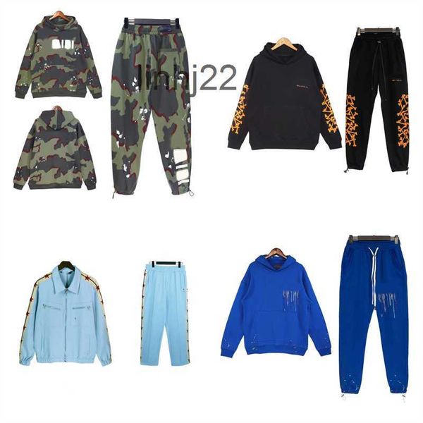 Mens Tracksuits Novos Homens Esportes Toppants Mens Terno Preto Hoodies e Calças Design de Moda Roupas Azul Jogging Ternos Pulôver Plus Size Designer Swea