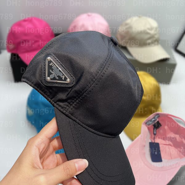 Fashion Designer PRDAA Baseball Cap, Classic Sports Cap, iconico logo Triangle in metallo smaltato, cappellino da baseball re-nylon, unisex, molte opzioni disponibili