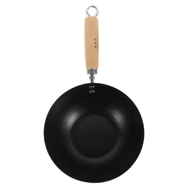 Pentole Fondo piatto Wok Piccola padella per friggere Cucina Fornello a induzione Pentole giapponesi in ferro battuto