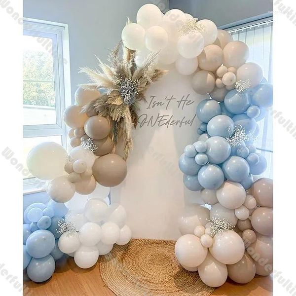 Decoração de festa 127 pcs branco marrom balão guirlanda arco kit 1º aniversário chá de bebê gênero revelar crianças decoração casamento boho nupcial