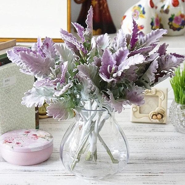 Fiori decorativi Artificiali di alta qualità Crisantemo Hirsutum Grande foglia Fiore di seta Matrimonio Pianta finta Casa Tavolo Arredamento della camera Flores