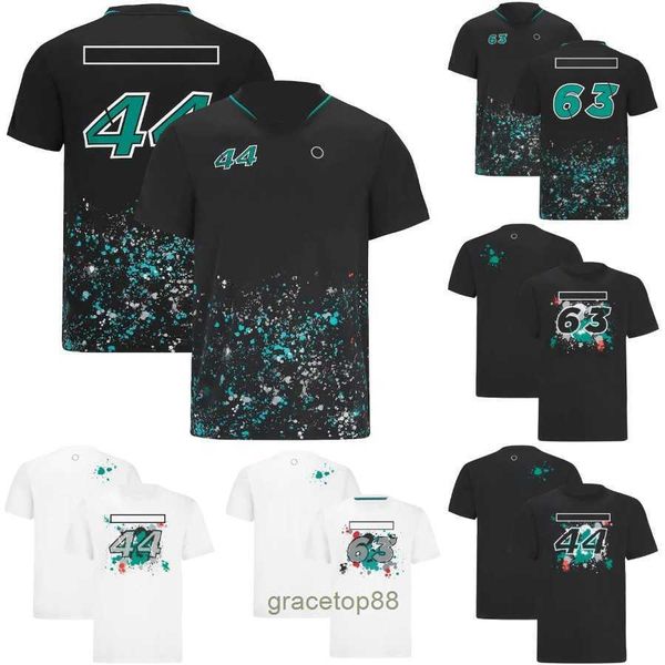 Herren und Damen Neue T-Shirts Formel 1 F1 Polo Kleidung Top Fahrer 44 63 Team Kurzarm Sommer Motorsport Autorennen Fans Grhb