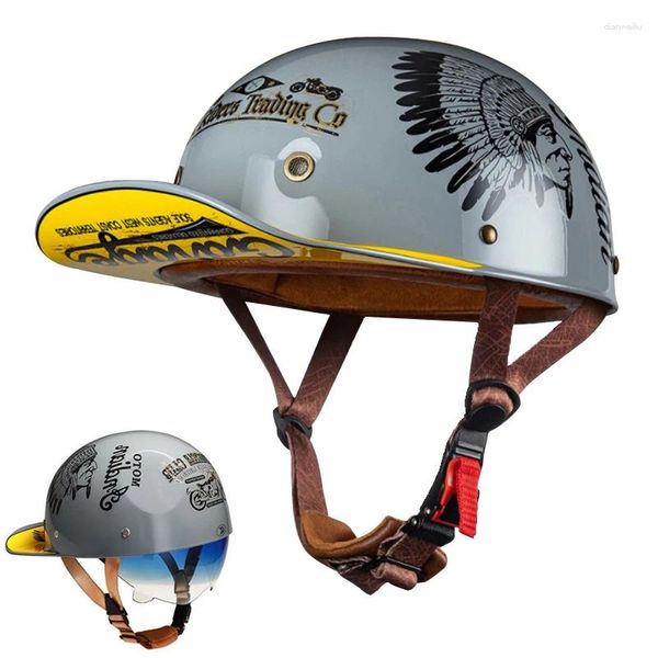 Motorradhelme Helm Herren Damen Erwachsene Roller Motocross Zertifiziertes Zubehör Moto Classic Fashion Sicherheit für die Hälfte