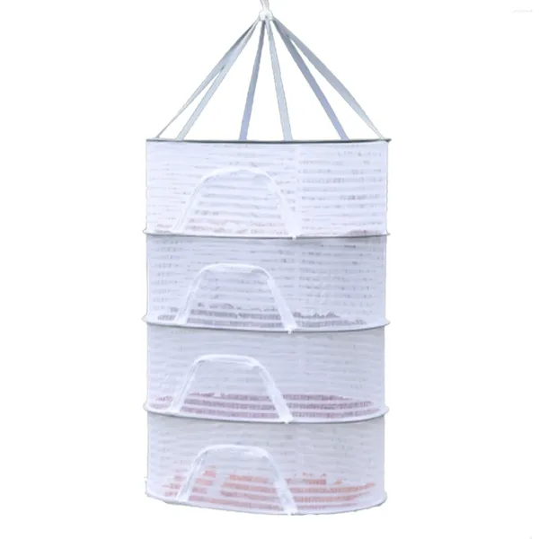 Caixas de armazenamento Muti-Layer Pendurado Malha Net Rack de secagem hidropônica dobrável para gerenciamento doméstico