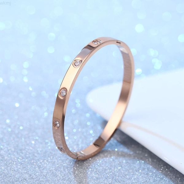 Atacado clássico novo designer de moda marca jóias banhado a ouro parafuso aberto pulseiras aço inoxidável charme pulseira