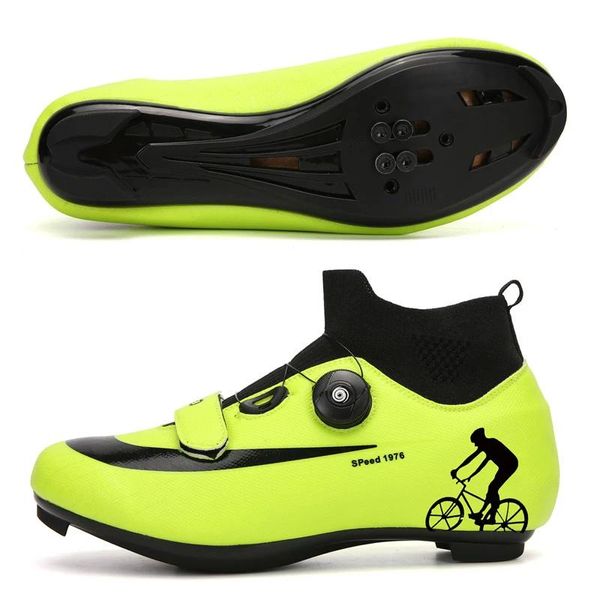 Chaussures Hommes Hightop VTT Chaussures de cyclisme Hiver Vélo de route Baskets Sapatilha Ciclismo Femmes Professionnel Autobloquant Chaussure de vélo Taille 47