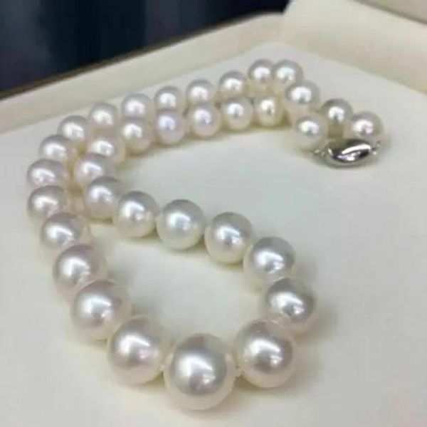Collane Splendida collana di perle naturali bianche AAAA da 109 mm del Mar Cinese Meridionale da 18 pollici
