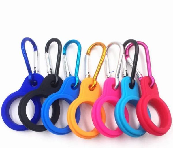 200pcs Su Şişesi Tutucu Asılı Tokalı Karabiner Klipsi Kilit Halkası Fit Kola Şişesi Şeklinde Silikon Taşıyıcı 0123