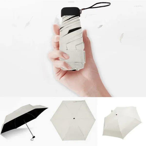 Зонты 1 шт., мини-зонт от дождя, женский ветрозащитный прочный 5 складной солнцезащитный портативный солнцезащитный женский зонтик