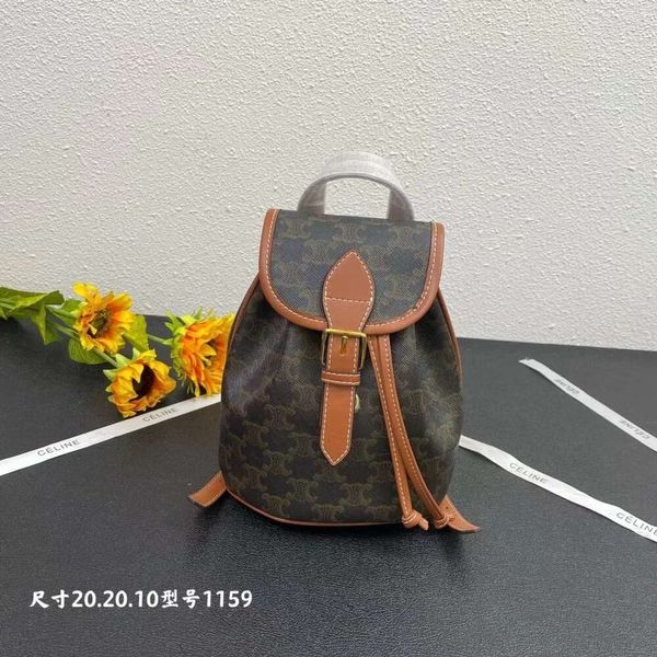 diseñador dama lujo cel bolsas y mochila chan Primavera/Verano Mini mochila con cordón para mujer Mismo estilo Arco triunfal Flor vieja Bolsa pequeña para libros Bolsa de cuero de vaca