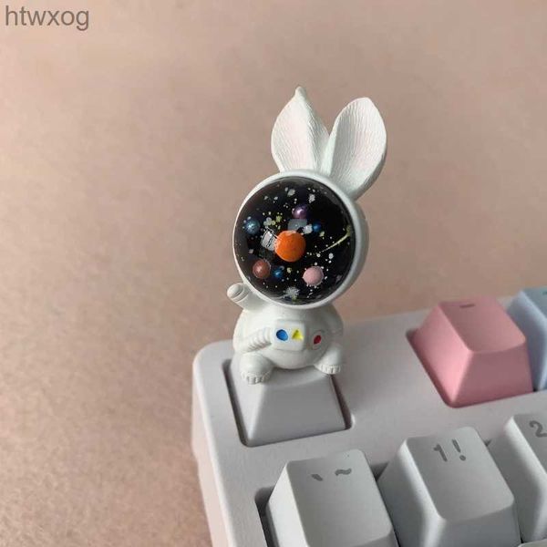 Tastaturen MiFuny Space Rabbit Tastenkappen DIY Tastaturkappe Niedliches OEM-Profil Cartoon Anime Schlüsselkappen für mechanische Tastaturgeschenke YQ240123