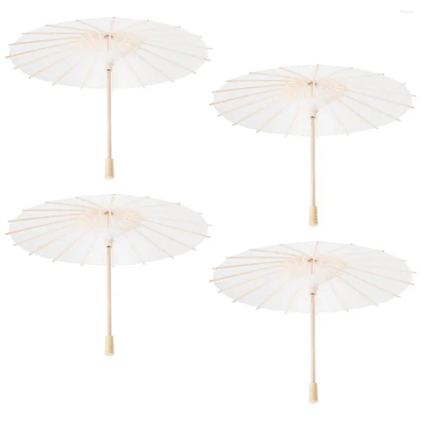 Guarda-chuvas Chinês Japonês Guarda-chuva Guarda-sol Branco Decoração de Casamento Diâmetro 30cm Estilo de Alça Aleatória