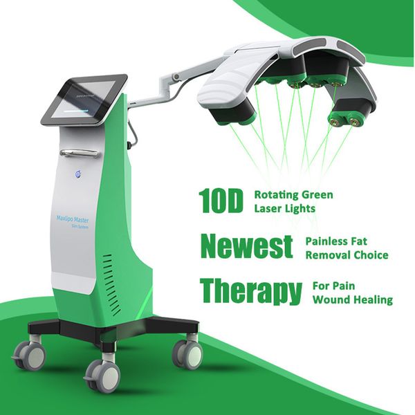 Nova chegada 532nm 635nm laser de diodo frio para perda de gordura 10 terapia a laser verde 10d máquina fina indolor