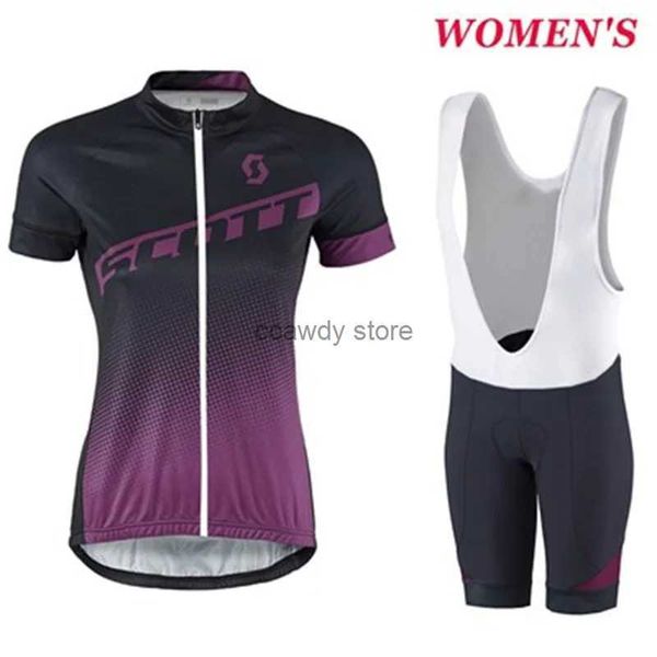 Herren-Trainingsanzüge SCOTT Pink Women's Professional Short Seve Cycling Jersey 2024 Conjunto Finino Ciclismo Short Pants 20D Gel Pad SummerH24123