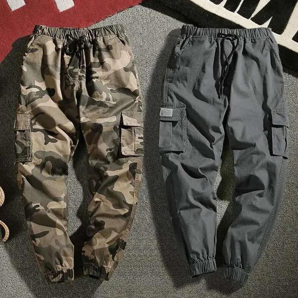 Joggers kargo pantolon erkekler harem çok cepli kamuflaj adam pamuk eşofmanları sokak kıyafetleri rahat artı boyutu pantolon m-7xl 858