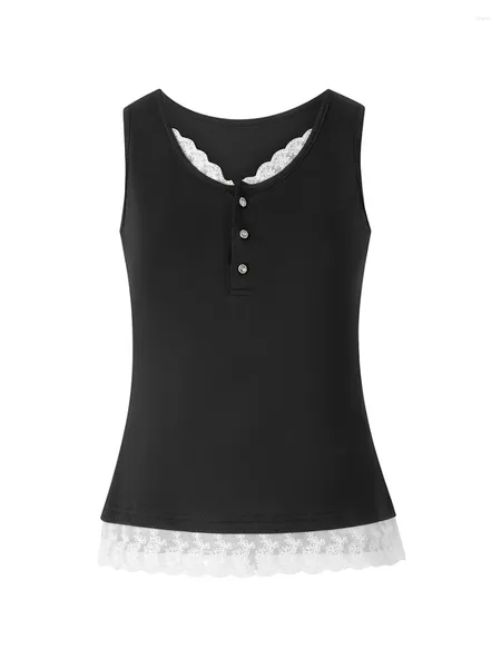 Damen Tanks Frauen S Sexy Spaghettiträger Spitze Camisole Tank Top Y2K Vintage Rückenfrei Slim Fit Trim Cami Crop Weste