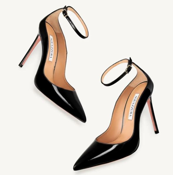 Elegante Marke Aquazzura Damen Love Affair Pumps Spitzschuh Lackleder Sandalen Schuhe Partykleid Hochzeit High Heels EU35-43 mit Box