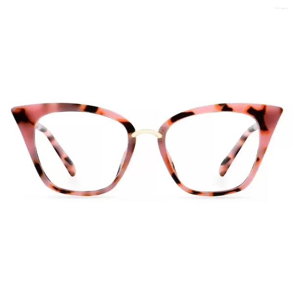 Armações de óculos de sol Cat-eye TR Óculos de aro completo Leoptique 97093 Rosa Leopardo