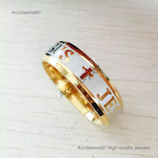 anelli di gioielli firmati Non tramonteranno mai Hip hop uomo ragazzo design Alta qualità 18K Gesù croce Anello oro argento 316L Anelli in acciaio inossidabile Moda donna gioielli da sposa Lady