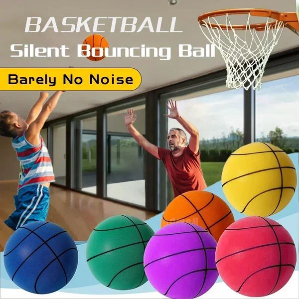 Geräuschloser Basketball-Hüpfball für den Innenbereich. Schaumstoffmaterial mit hoher Dichte. Balltraining für Kinder und Erwachsene. Fortschrittliches tragbares Netz 240124