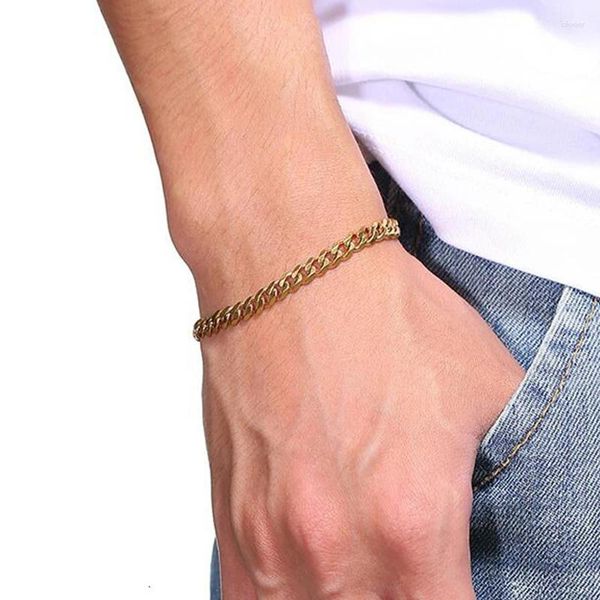 Link pulseiras 6-9mm chunky miami cubana pulseira jóias masculinas de aço inoxidável hip-hop corrente de pulso design acessórios de mão