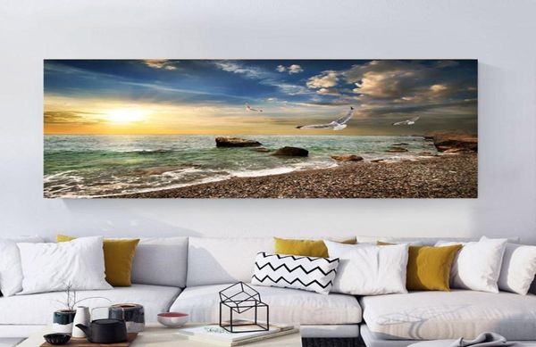 Natürliche Landschaft Poster Himmel Meer Sonnenaufgang Malerei Gedruckt Auf Leinwand Home Decor Wand Kunst Bilder Für Wohnzimmer5256259