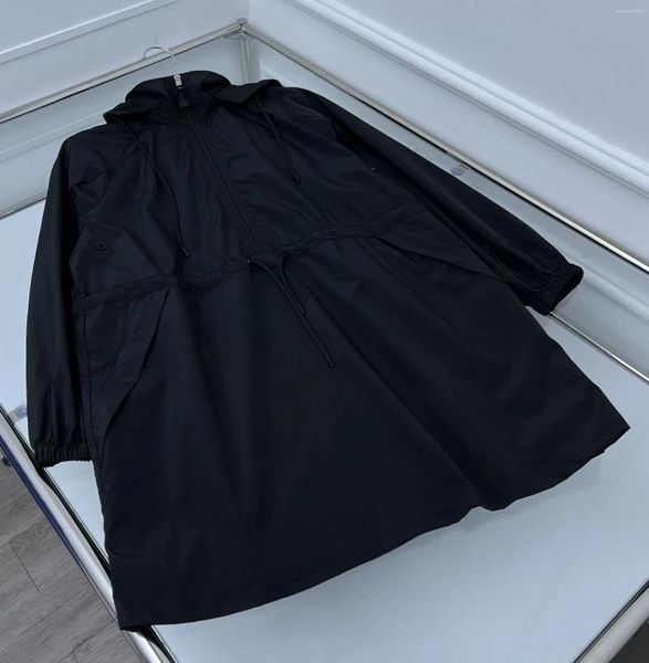 Trench coat feminino vestido protetor solar cintura ajustável versão reta para todos os tipos de corpo
