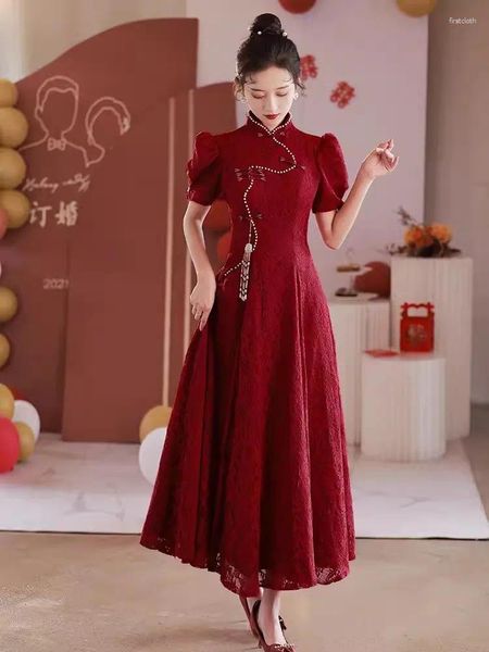 Etnik kıyafetler Yourqipao Çin Cheongsam Geleneksel Düğün Kızartma Elbise Borçuk Nişan Gece Elbiseleri Kadın Resepsiyon Gowns