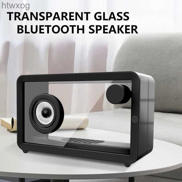 Alto-falantes portáteis portátil criativo colorido vidro transparente sem fio bluetooth alto-falante ao ar livre hifi estéreo subwoofer caixa de som yq240124