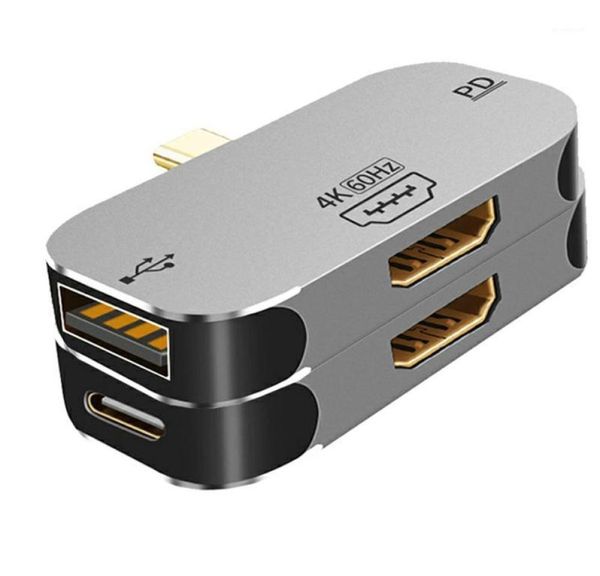 Hubs 3 em 1 tipo C para DPCompatibleMiniDP PD Adaptador USB Docking Station Expansion Dock MultiInterface Hub Port Converter1235794