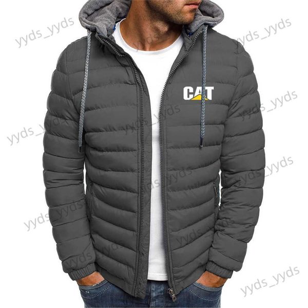 Giacche da uomo 2023 Autunno Inverno CAT Caterpillar Stampa tinta unita addensato piumino sciolto popolare cappello staccabile giacche imbottite alla moda T240124