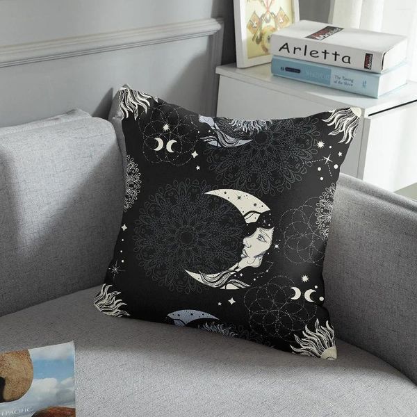 Kissenüberwurf, Heimdekorationsset, dekoratives Sofa, Halloween, schwarz, Gothic, 45 x 45 cm