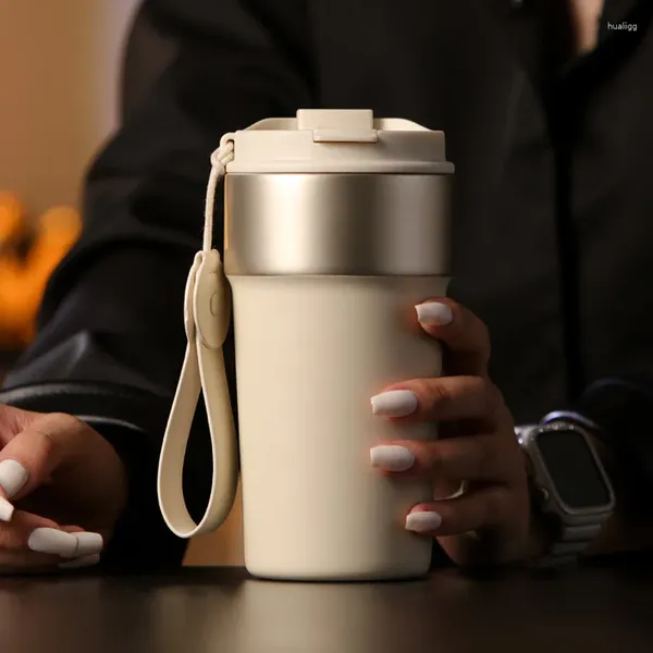 Borsa da trasporto portatile con tazza isolata di lusso leggera in acciaio inossidabile 316 per bottiglie d'acqua con auto sottovuoto a doppio strato di grande capacità