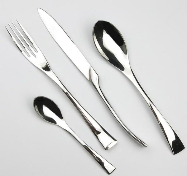 41624 pezzi set da tavola in acciaio inossidabile spessore stoviglie set di posate coltello forchetta stoviglie da pranzo occidentali5185356