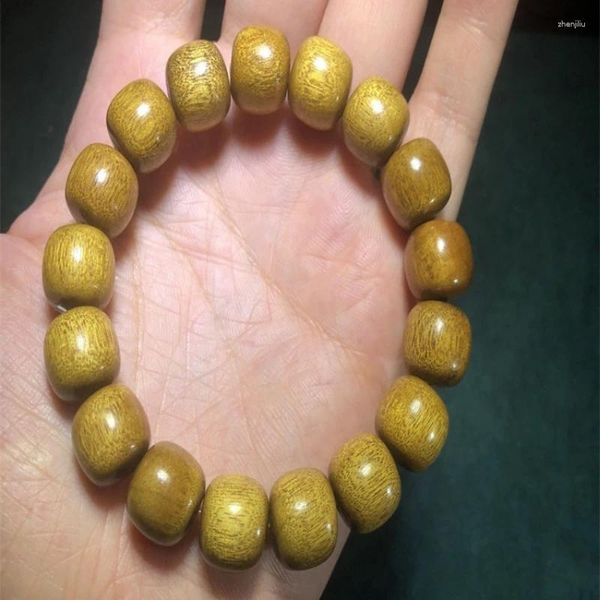 Strand Vintage Doğal Bilekler Altın İpek Dadı Buddha Beads Niş Dua Kültür Oyuncakları Ahşap 12mm