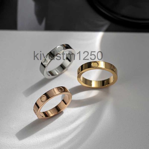 Кольцо Love Screw из титановой стали, обручальное кольцо, роскошные кольца для мужчин и женщин, ювелирные изделия с бриллиантами, золото, серебро, роза, размер 4/5/6 мм, красная коробка, подарок 8DS3