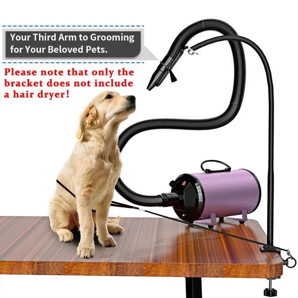 Suporte para secador de cabelo de cachorro, suprimentos para tosa, suporte ajustável, suporte para braço, suprimentos para animais de estimação, cães grandes, multiuso