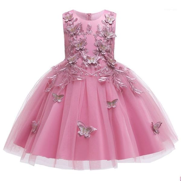 Em estoque flor menina vestidos meninas crianças para elegante vestido de princesa 2021 verão casamento e festa crianças vestido traje1 gota entregar dhtde