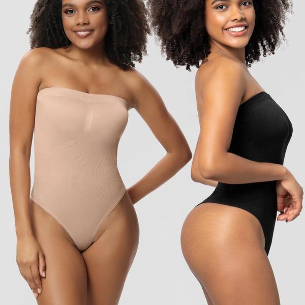 Damen-Shaper, trägerloser Body für Frauen, Bauchkontrolle, Shapewear, Tanga, Body Shaper, formende Trikots, Tops