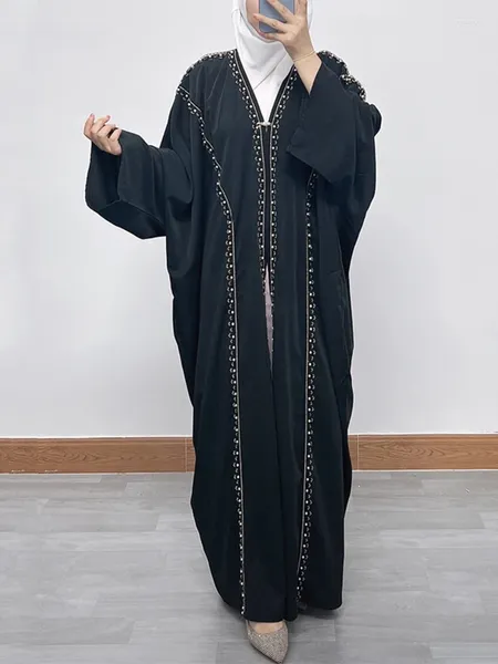Этническая одежда, саудовские абайи для женщин, кувейтский марокканский кафтан с рукавами «летучая мышь», кружевная лента с бисером, красивое кимоно в африканском стиле, повседневное макси